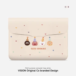 V-SION original illustration laptop bag 14 inch female iPad inner bag suitable for Lenovo Air, Apple Mac laptop, Huawei 15 inch