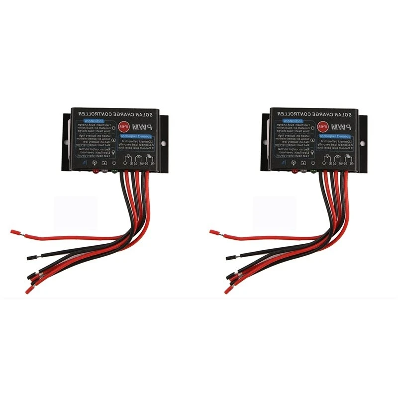 T24C 2X 10A 12V IP67 Waterproof Solar Charge Controller PWM Solar Control Regulator