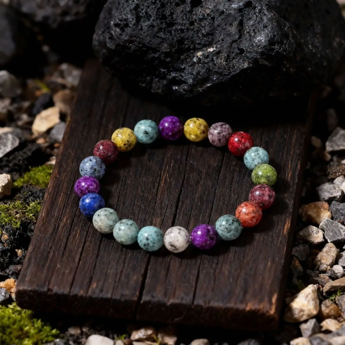 7 Chakra Natural Mixed Stone Beaded Bracelet Unisex Yoga Meditation Balance Energy Stretch Bracelet Spiritual Jewelry Birthday G