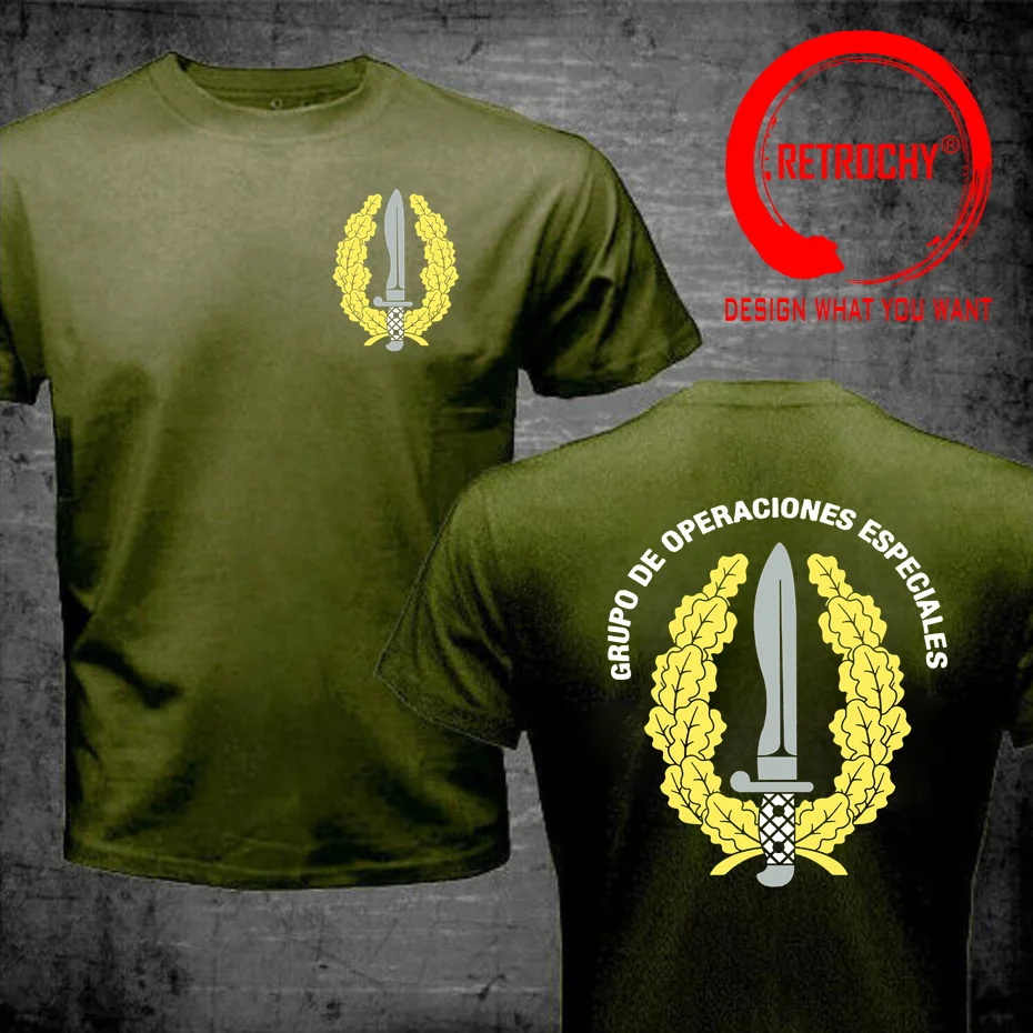 Camiseta Grupo De Operaciones Especiales España T-shirt Spain Fashionable Men's Women's Printed Casual Short-sleeved T Shirt Men