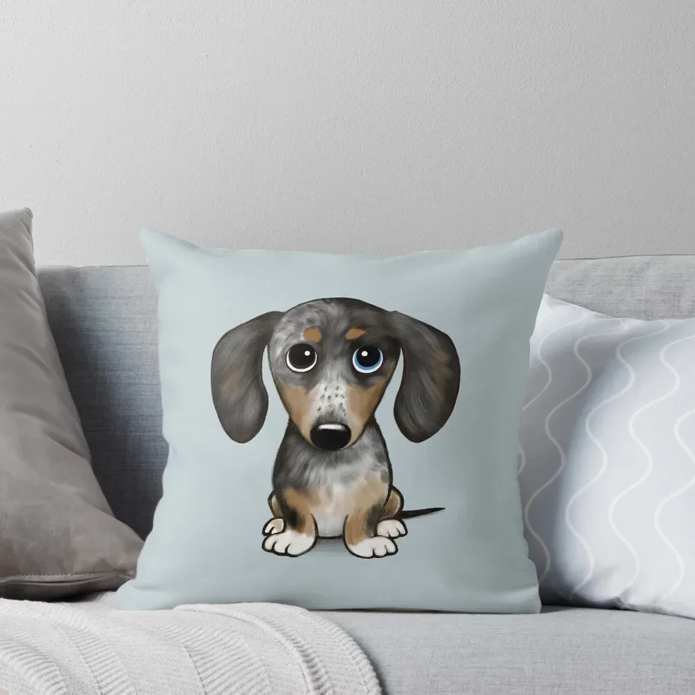 Merle Dapple Dachshund Cute Wiener Dog Throw Pillow christmas pillowcases luxury decor Pillow