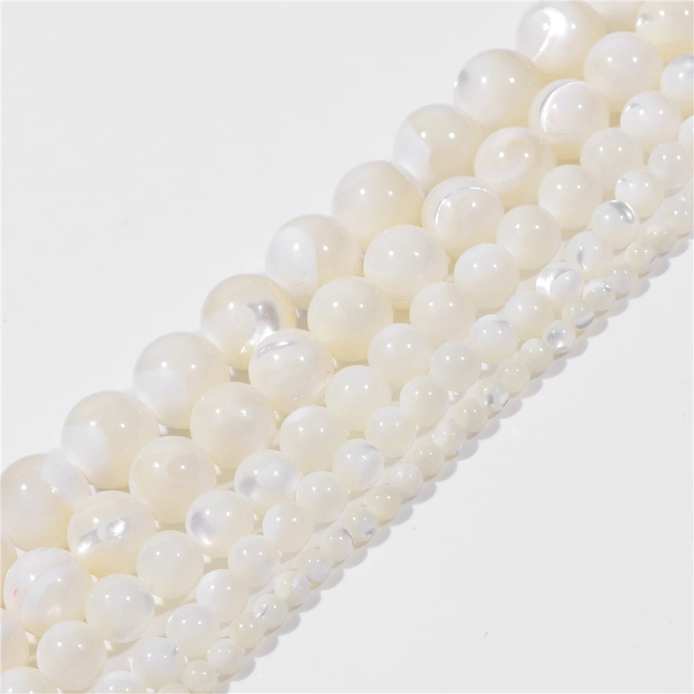 Fctory prezzo naturale bianco trocus Shell rotondo allentato perline lisce per le donne gioielli che fanno collana braccialetto fai da te 6 8 10 12mm