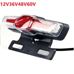 12V/36V-60V Electric Bicycle Taillight Waterproof Riding Turn Signal Rear Rack Lamp Light Safety Warning MTB Bicycle Lights