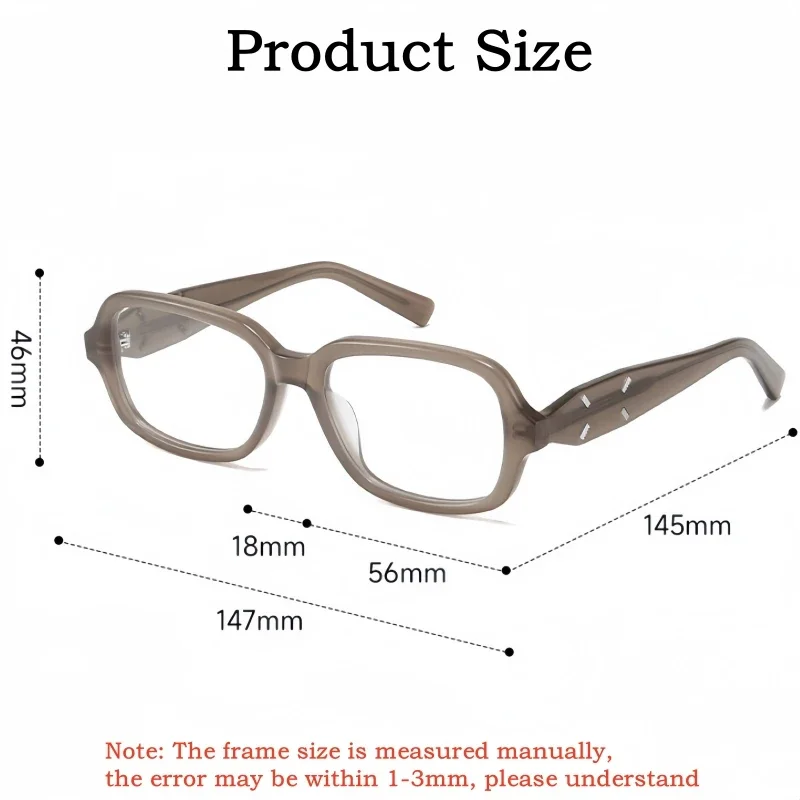 OLLYMURS Fashion High Quality Acetate Glasses Women Retro Oval Men's Eyewear Big Size Optical Prescription Eyeglasses Frame BC2