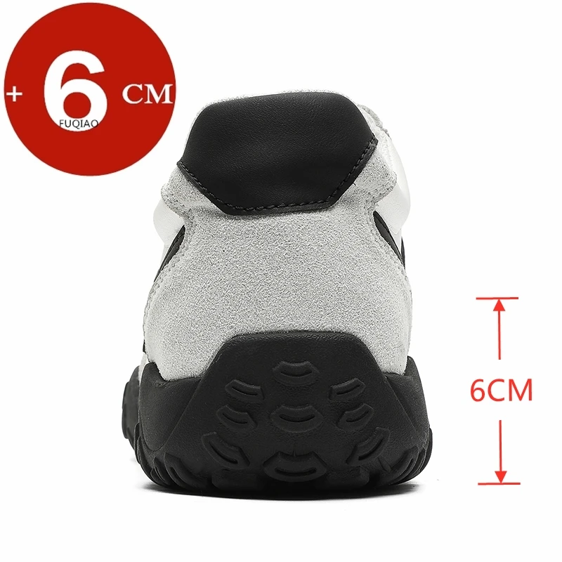 6CM Height Increase Shoes for Men Women Suede Casual Elevator Sneakers Comfortable Hidden Height Insoles Sports Walking Shoes