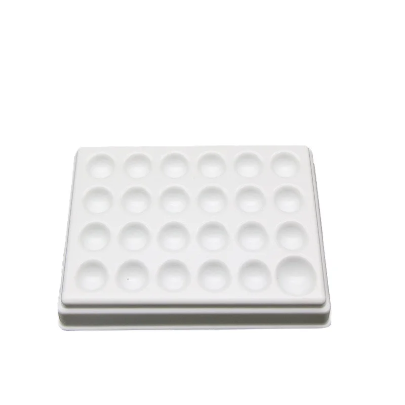 

Dental Lab 24 Slot Plastic Palette Watering Plate Mixing Plate Mixing Tool Plastic glazing tray 24 holes Palette with lid