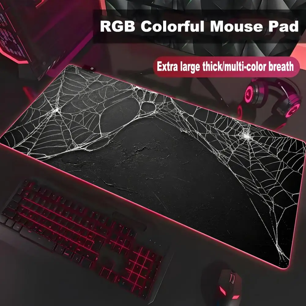 Spider Web Mouse Pad High-end E-sports Mouse Pad Mouse Pad RGB Mouse Pad LED Pc Large Student Writing Pad Gamer Mat HYBXXC