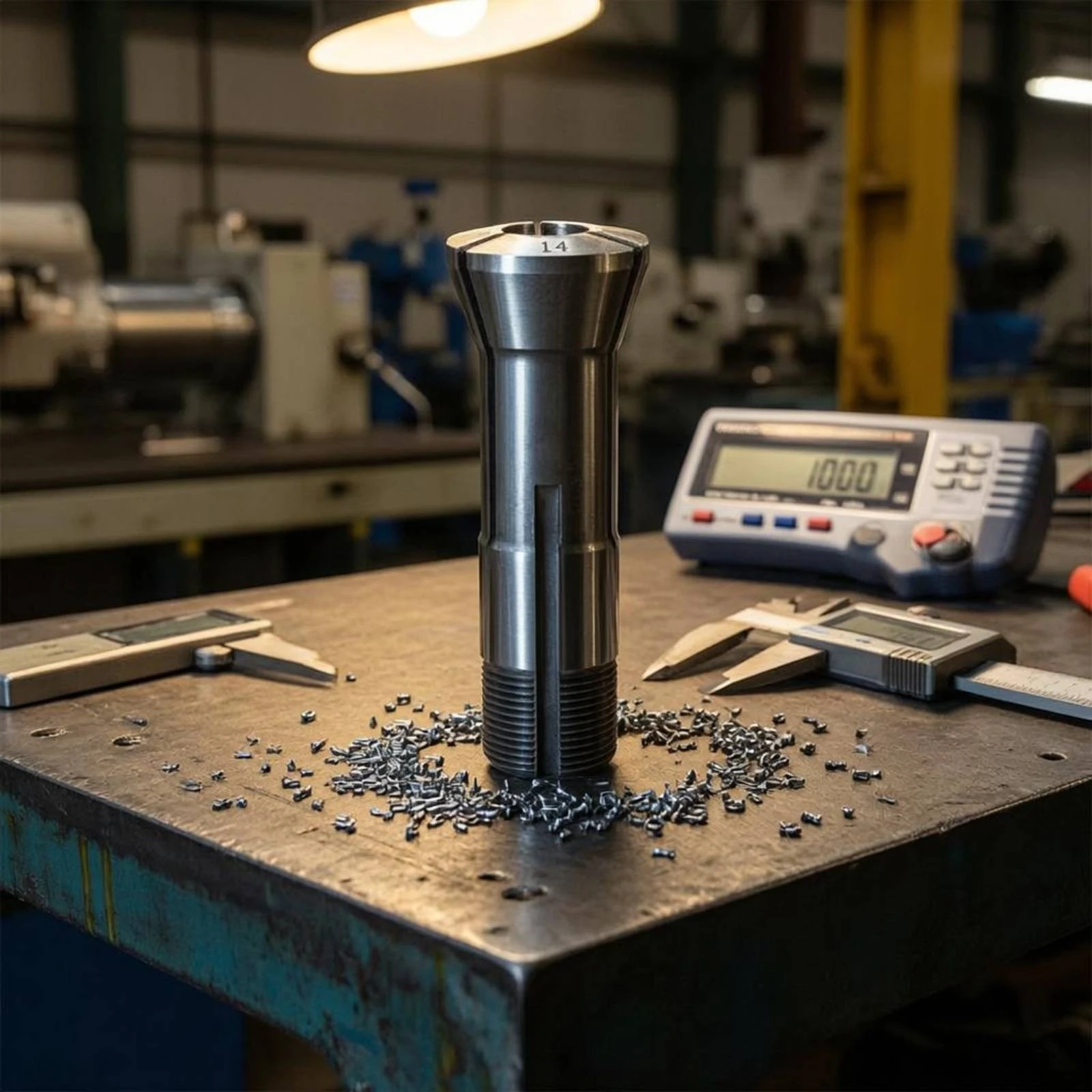 Flanged Cylindrical Chuck Head Silver Gray Functional Metal Chuck Head for Precise Equipment Setups