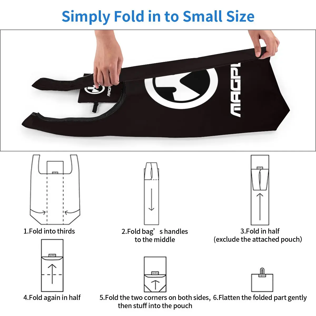 حقيبة تسوق بشعار Magpul Firearms، حقائب حمل محمولة، حقيبة كتف للمتسوقين، حقيبة يد للبقالة