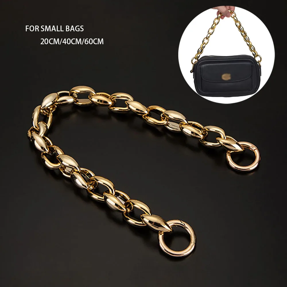 Premium Gold Purse Chain Strap Plated Acrylic Chunky Bag Extender Lightweight Replacement For Women Designer Shoulder Handbags