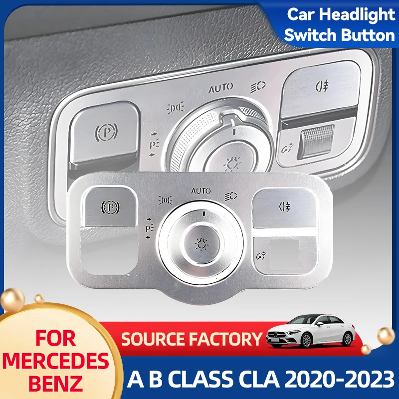 

Внутренние молдинги, кнопка переключения фар автомобиля, накладка для Mercedes Benz A B Class CLA GLA GLB W177 C118 H247 W247 X247 2020-