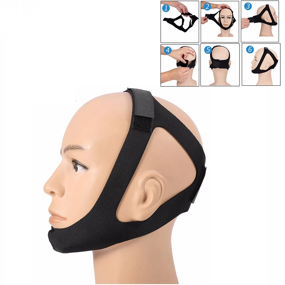 Anti Snoring Headband Chin Strap Belt Stop Snoring Sleep Apnea Jaw Care Triangle Sleeping Support Mask Snore Belt For Woman Man