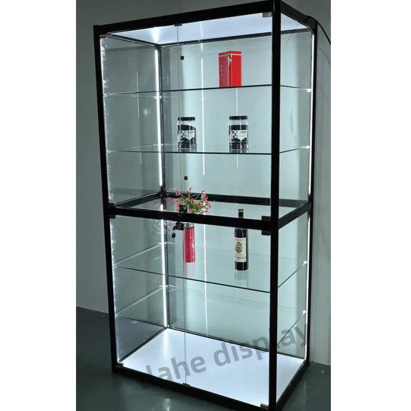 

Smoke shop showcase aluminum frame glass cabinet display cabinet with light-emitting diode light retail store full-view glass di