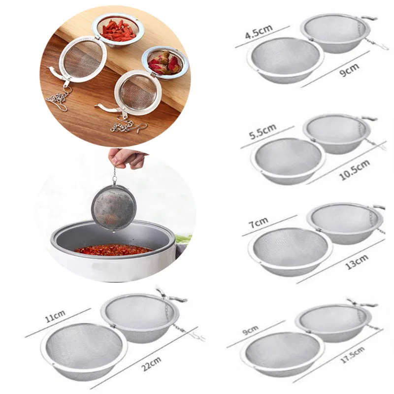 5 Size Stainles Steel Tea Infuser Sphere Locking Spice Tea Ball Strainer Mesh Infuser Tea Filter Strainers Kitchen Accessories