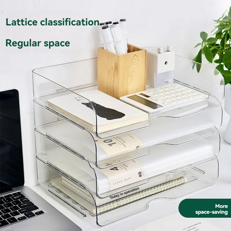 Top-Office Organization And Storage, Letter Tray Desk Organizer, Stackable Document Organizer, Paper Organizer,4Pcs