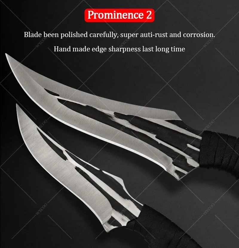 WXCOO Kitchen Boning Knife Set Stainless Steel Chef Meat Fruit BBQ Knife Professional Butcher Cleaver Fish Knife with Cover