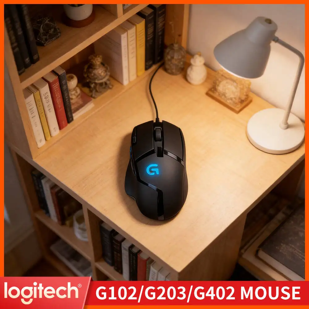 Logitech G402 Gaming Mouse 32-Bit ARM Processor 8 Custom Buttons 1ms Response Anti-Slip for Competitive Multiplayer Gaming