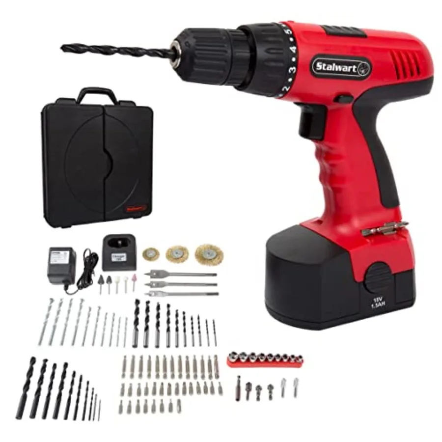 

18V Cordless Power Drill Set - 89-Piece Kit with Rechargeable Battery and Charger - Includes Assorted Drivers Bits and Sockets