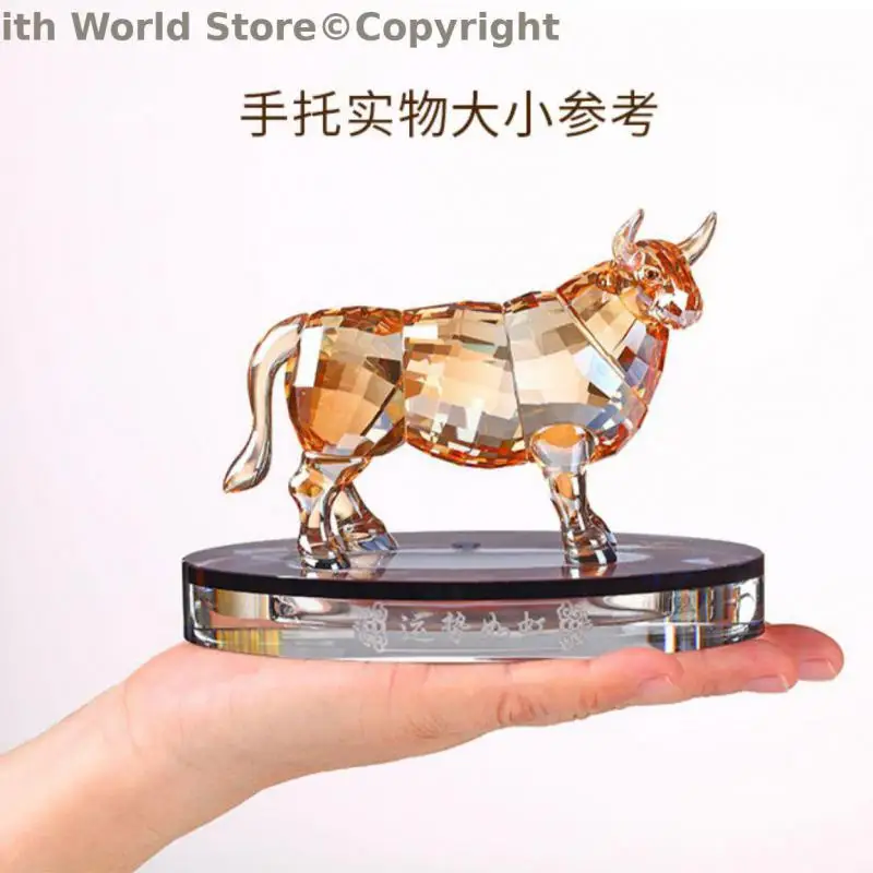 2026 NEW High end gift Crystal success bull good luck bull 100% crystal carving boyfriend BOSS gift birthday gift HOME CAR decor
