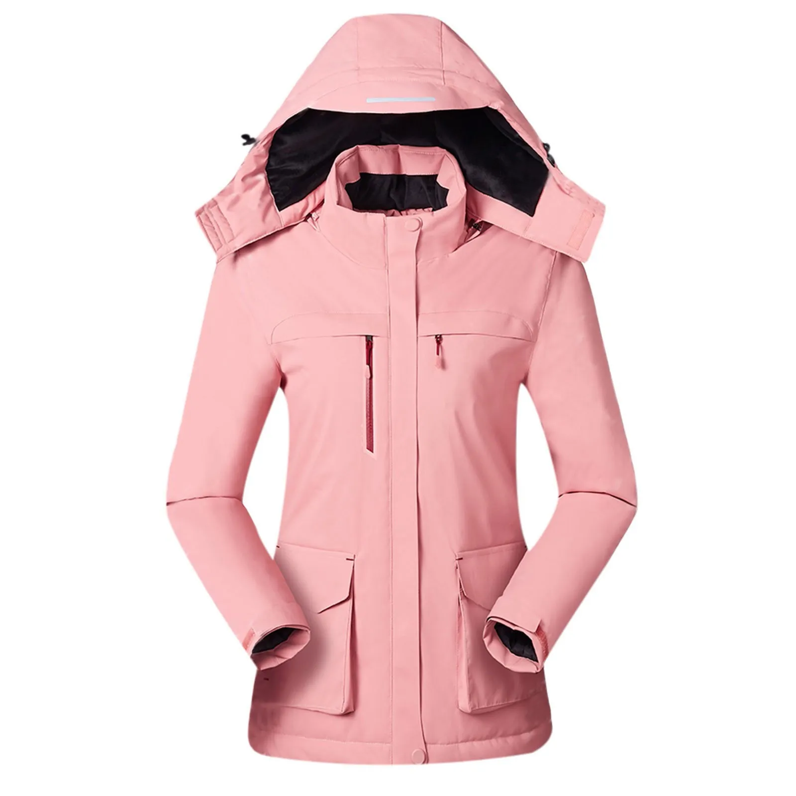 Women\'s USB Charging Heated Jacket Coats With 3 Heating Level 4 Heating Zones Outdoor Windproof Mountaineering Clothing