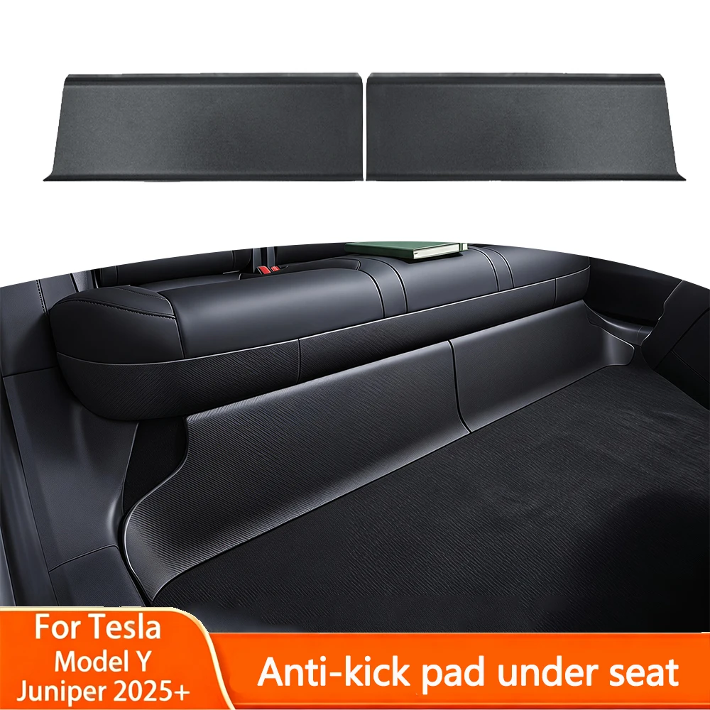 For Tesla Model Y Juniper 2025+ Model Y 2020 Rear Seat Kick Pad Cover Interior Strip Corner Guard Anti-Kick Protector Accessory
