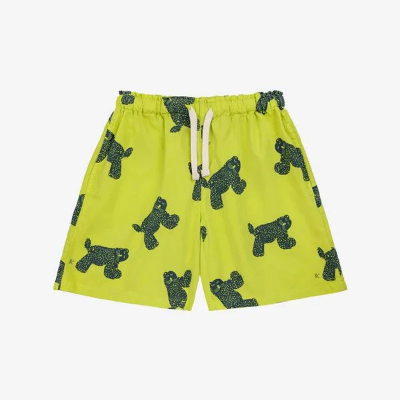 Pantalones cortos con estampado para niño y niña, pantalón de chándal informal para playa, pantalón vaquero a rayas, 24 unidades