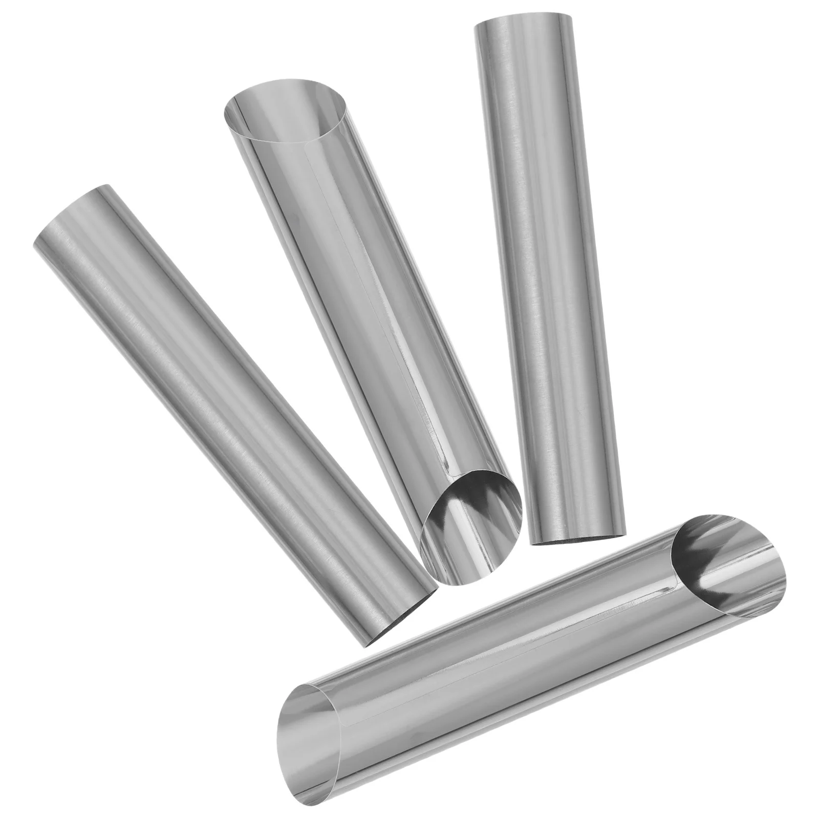 4 قطعة قوالب أنبوب الخبز من الفولاذ المقاوم للصدأ حجم كبير غير لاصق كريم القرن المعجنات أشكال زاوية مزدوجة تصميم مجوف للكرواسون و