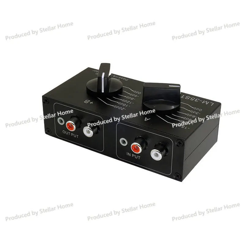 Passive stereo audio volume preamp level attenuator - lossless adjustable modular -35db