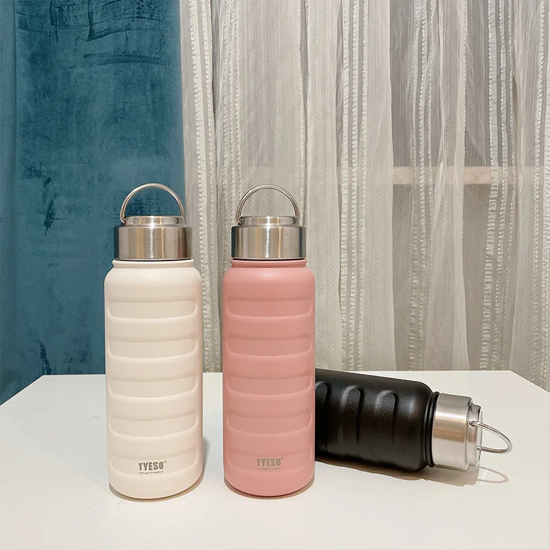 Tyeso 1000ml Vacuum Flasks With Eye Stainless Steel Thermos Mug Thermal Tumbler Drinks Cup Portable Water Bottle Thermoses