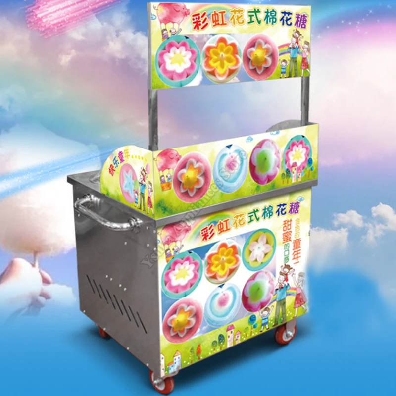 

Машина для производства сладкой ваты Коммерческое полностью автоматическое электрическое оборудование для производства сладкой ваты небольшого размера с цветным рисунком