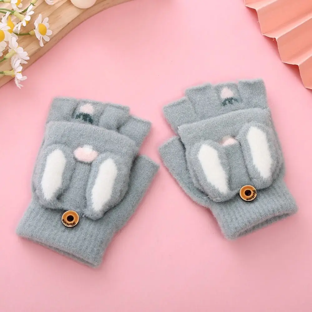 Lovely Knitted Kids Gloves Thick Fingerless Fingerless gloves Winter Warm Boys Girls