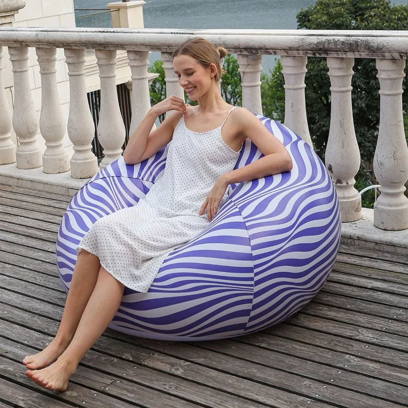 

Lazy Chair New Inflatable Striped Spherical Sofa Office Lunch Break Bed Indoor Recliner