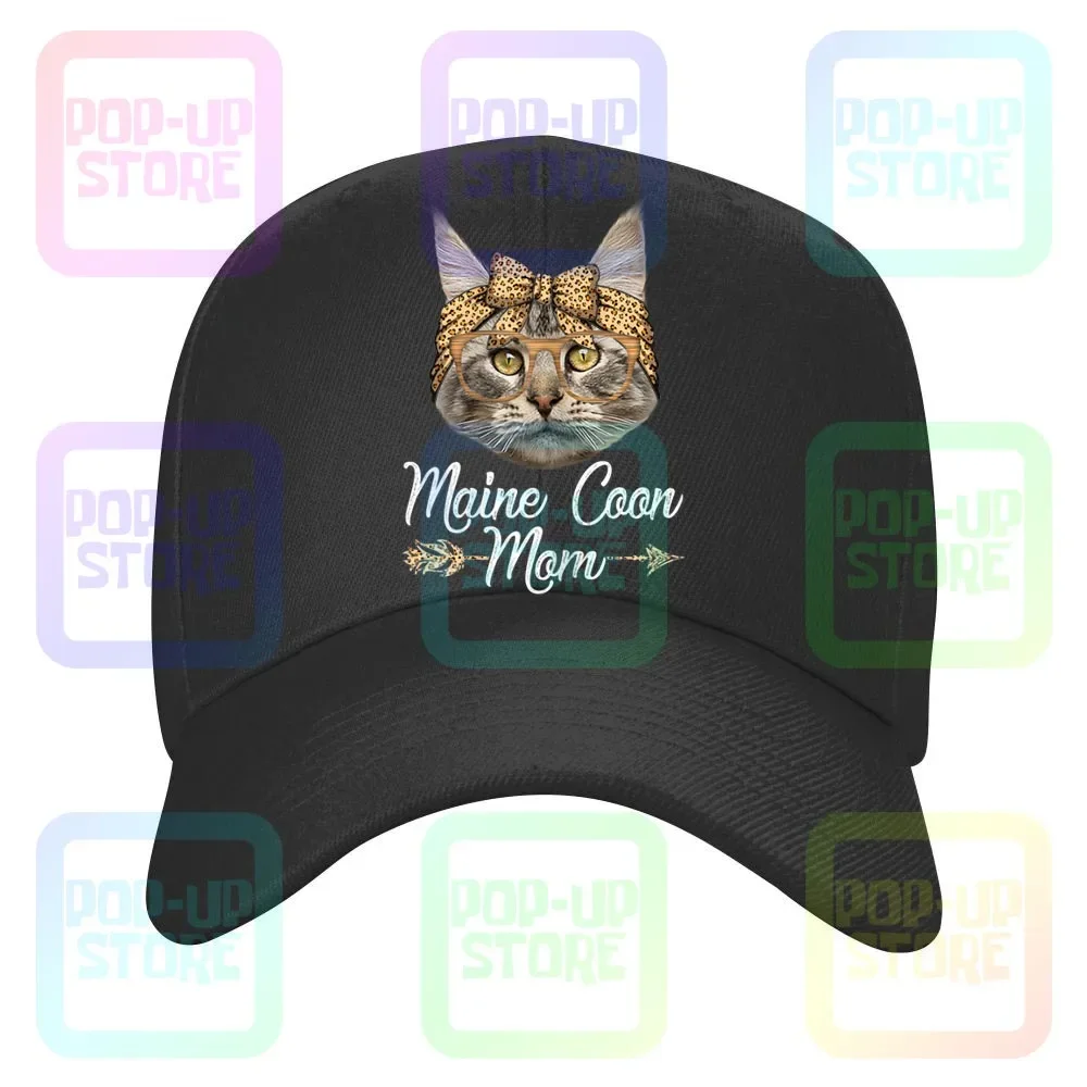 Womens Cute Maine Coon Mom Leopard Cat Mom Mother'S Day Caps Baseball Cap