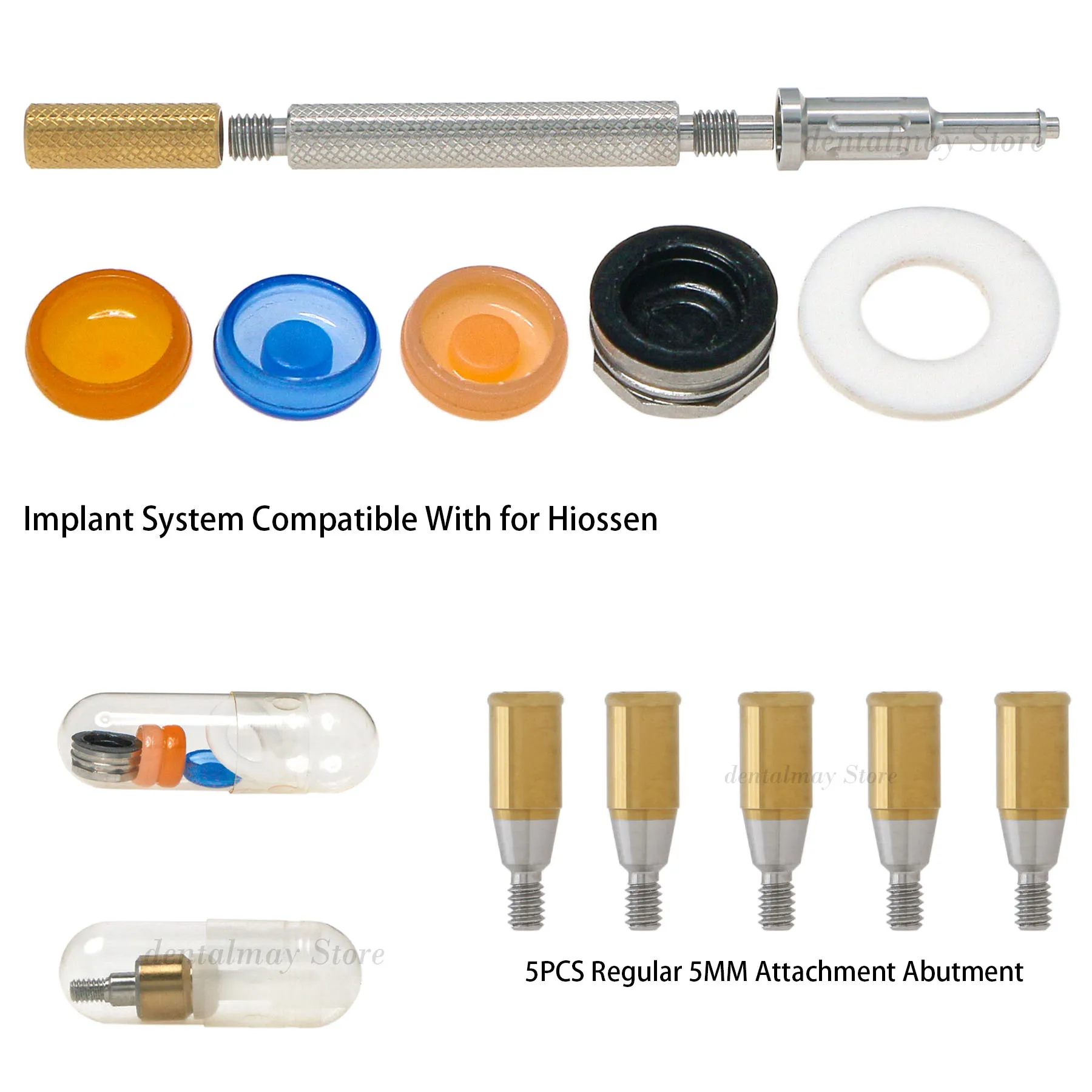 

Dental Implant Regular Abutment & Overdenture Locator Core Tool Male Caps Kits for Hiossen 5mm Regular