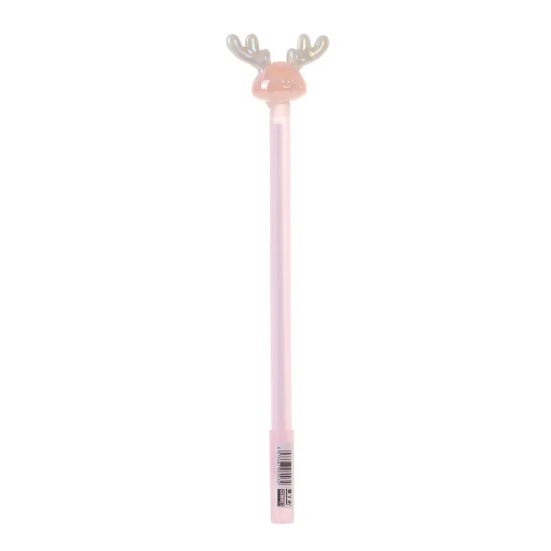 24PCS Cartoon Animal Antler Gel Pen Creative Student Exam Pen Cute Office Stationery Office Accessories