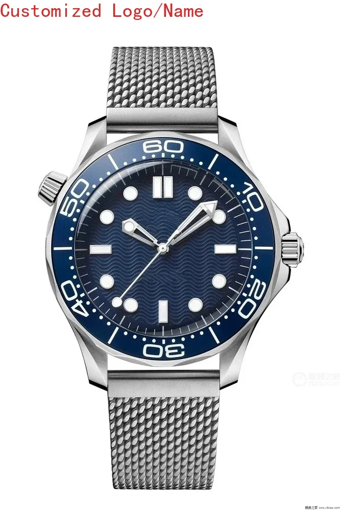 고급 남성용 자동 기계식 시계 904L 스테인리스 스틸 블랙 블루 그린 세라믹 베젤 로즈 골드 사파이어 맞춤형