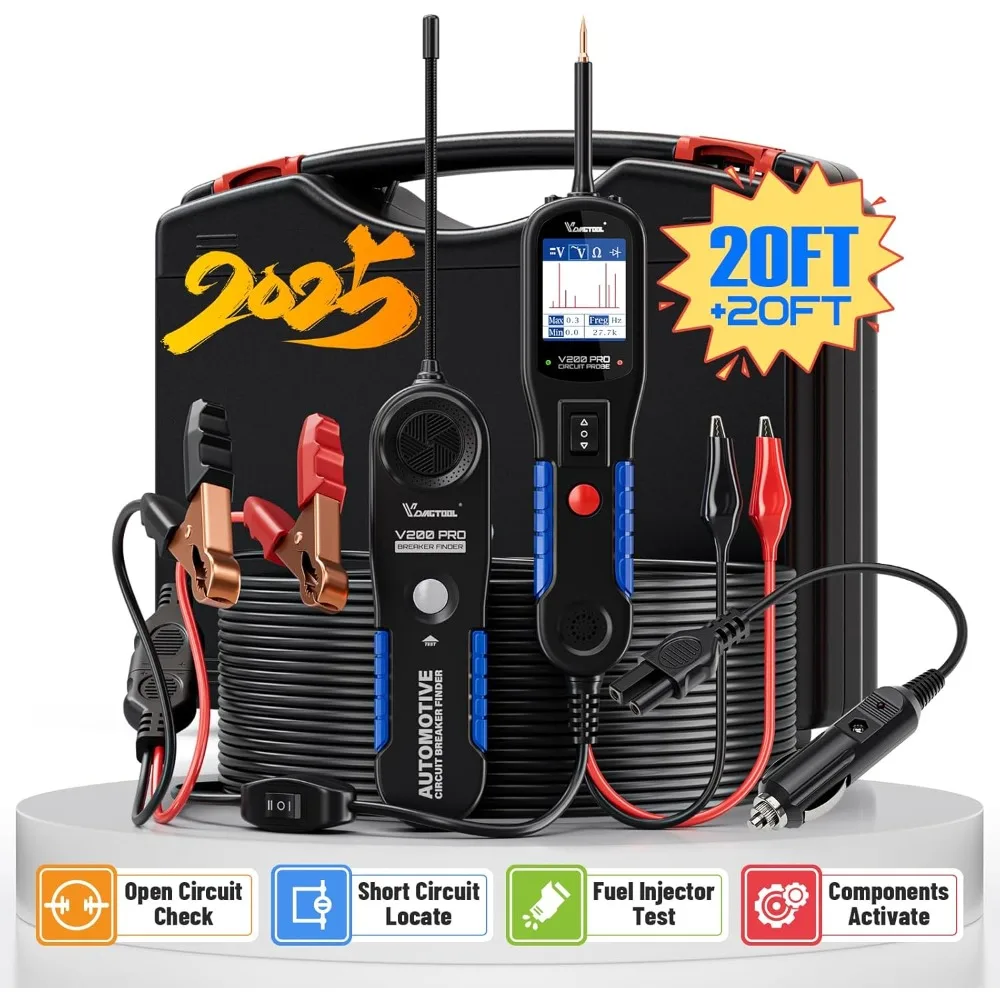 

V200 Pro Automotive Circuit Tester, Power Circuit Probe Tester Breaker Finder Tool, 12/24V Electrical Open Short Circuit Finder