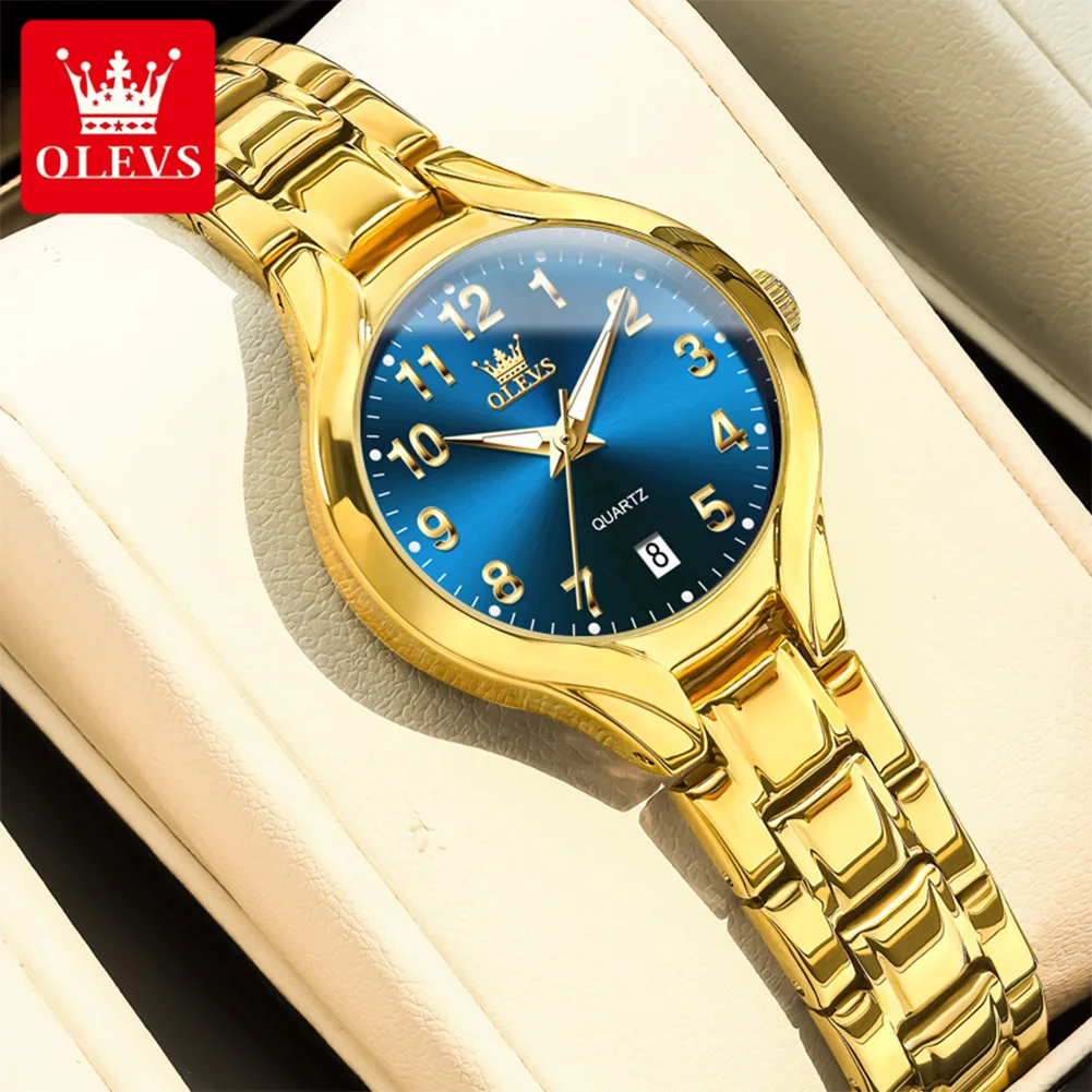 

OLEVS элегантные модные роскошные женские часы, самые продаваемые оригинальные водонепроницаемые часы из нержавеющей стали с календарем, светящиеся женские наручные часы