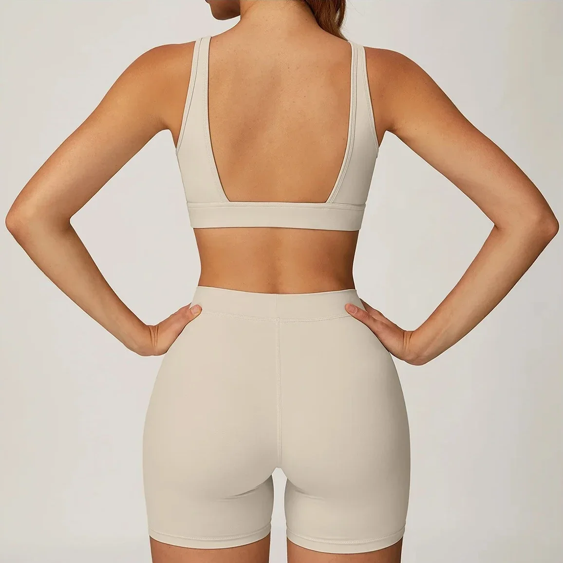 ชุดโยคะ 2 ชิ้น ชุดออกกำลังกายสำหรับผู้หญิง ชุดวิ่ง ชุดออกกำลังกาย เสื้อแขนยาว ชุดฟิตเนส เสื้อชั้นในกีฬา กางเกงเลกกิ้ง