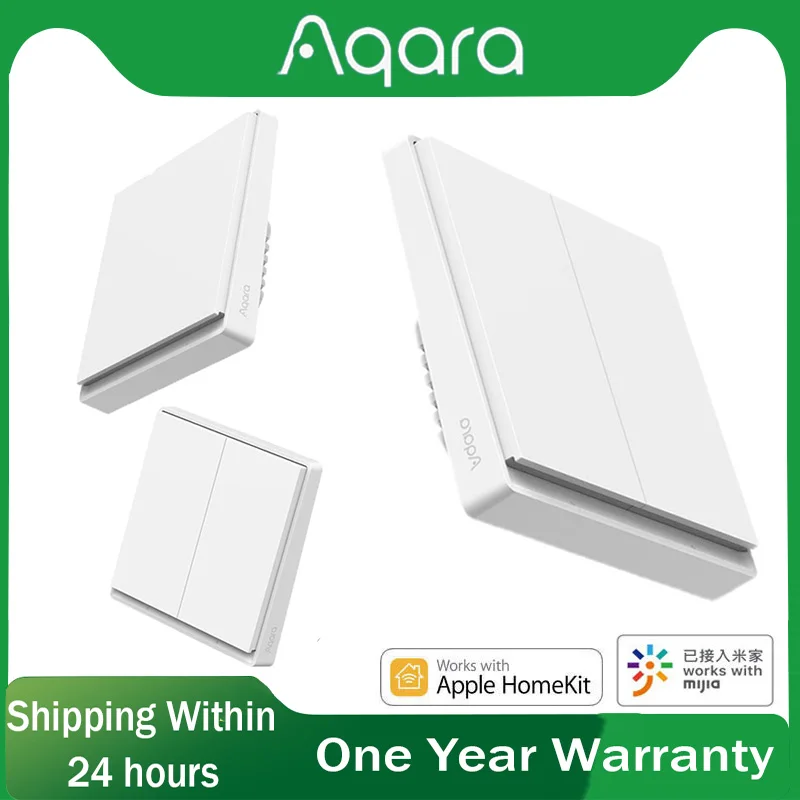 

Aqara Wall Switch E1 ZigBee 3.0 Wireless Light Button No With Neutral Fire Wire Smart Light Switch 1/2 Way For Mi Home Homekit