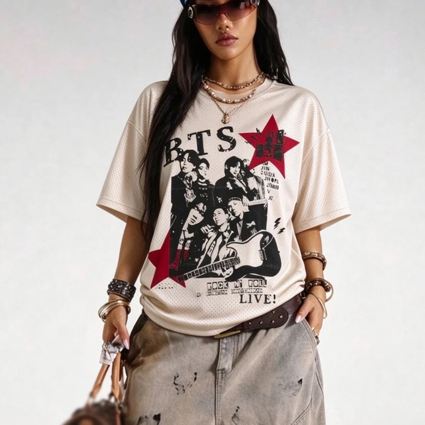 2026 New BTS for Los Angeles Chicago City Unisex T Shirt kpop Breathable Quick-dry Men's Women's Jersey