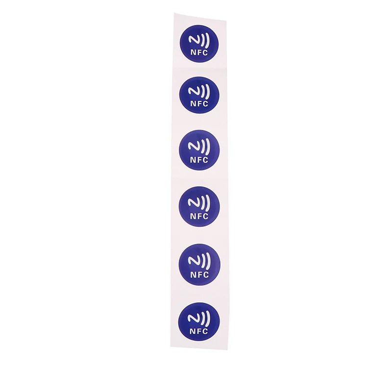 6pcs 13.56MHz ISO14443A Ntag 213 Chip RFID Adhesive Tag Label Blue NFC Ntag213 144 Bytes Wet Tag Stickers For NFC Phone