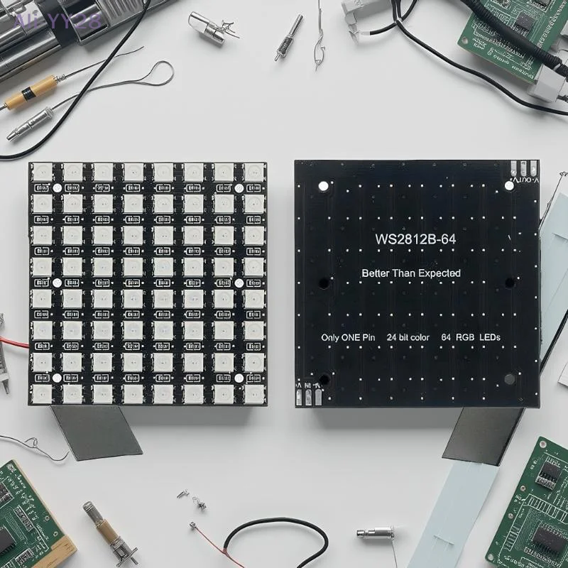 {MX329} Built In Full-color Driver Color Light Development Board WS2812 LED 5050 RGB 8x8 64 Bit LED Matrix Module For Arduino