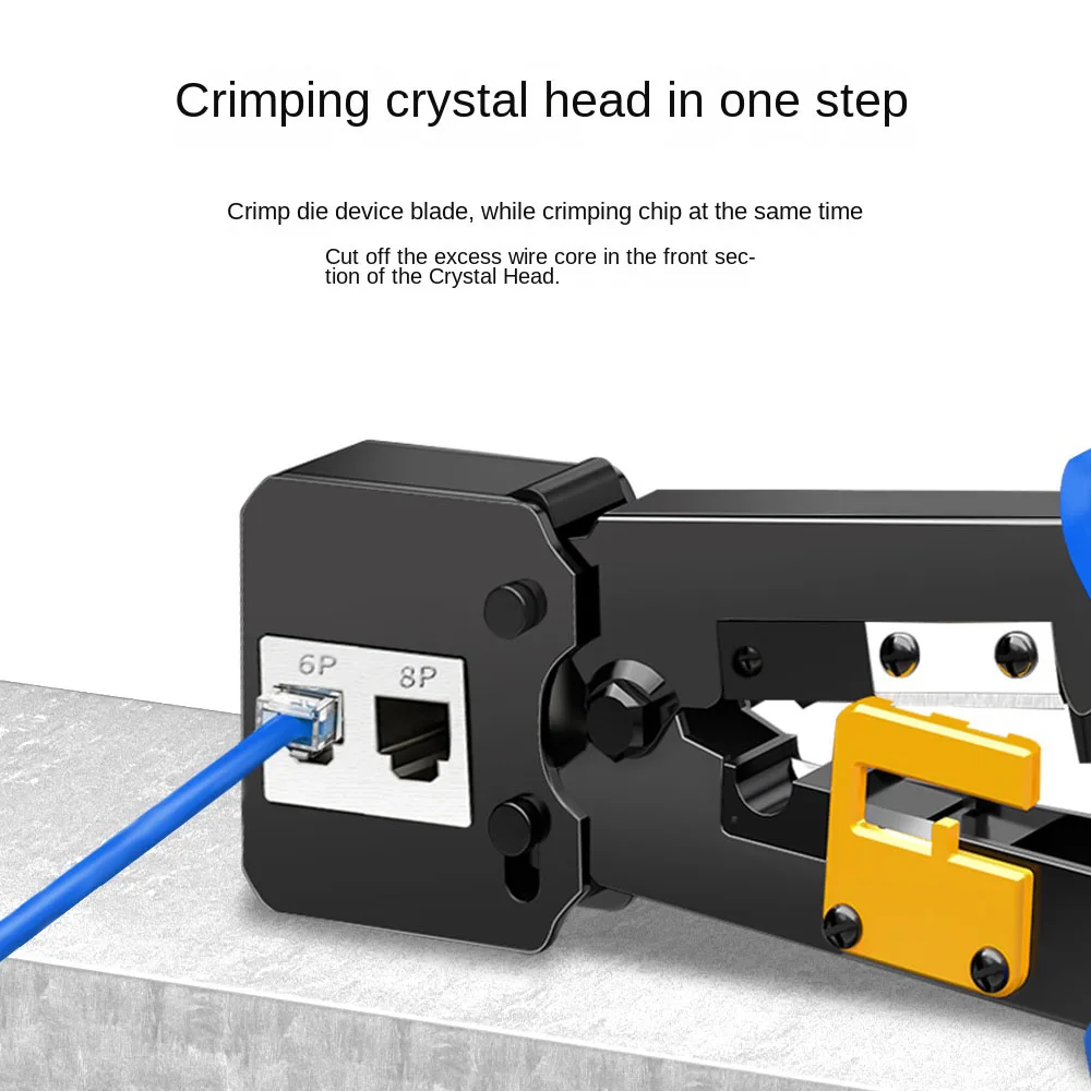 RJ45 6P 8P Cat5 Cat5e Cat6 펜치 압착 네트 작업 도구 다기능 크림퍼 엔드 패스 스루 커넥터를 통한 압착 패스