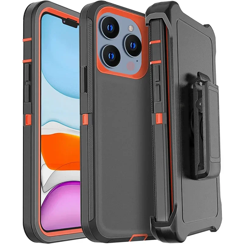 

Luxury 3in1 Armor Otter Case BOX for IPhone 16 15 14 13 12 11 Pro Max XS XR Plus Shockproof Soft Bumpers Protective Hard Cover