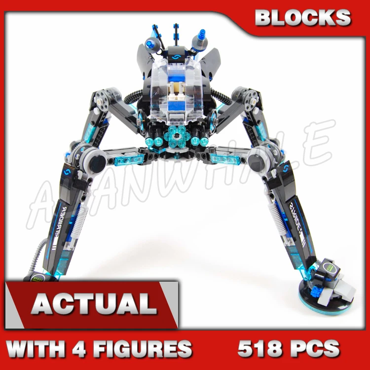 518pcs Shinobi Water Strider Mech Posable Legs Shark Thug 06054 Hover-pad-style Feet Building Block Sets Compatible With Model