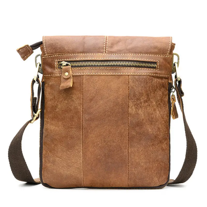 Retro Top layer cowhide men's bag, genuine leather men's bag, men's business and casual travel crossbody bag, cowhide small bag