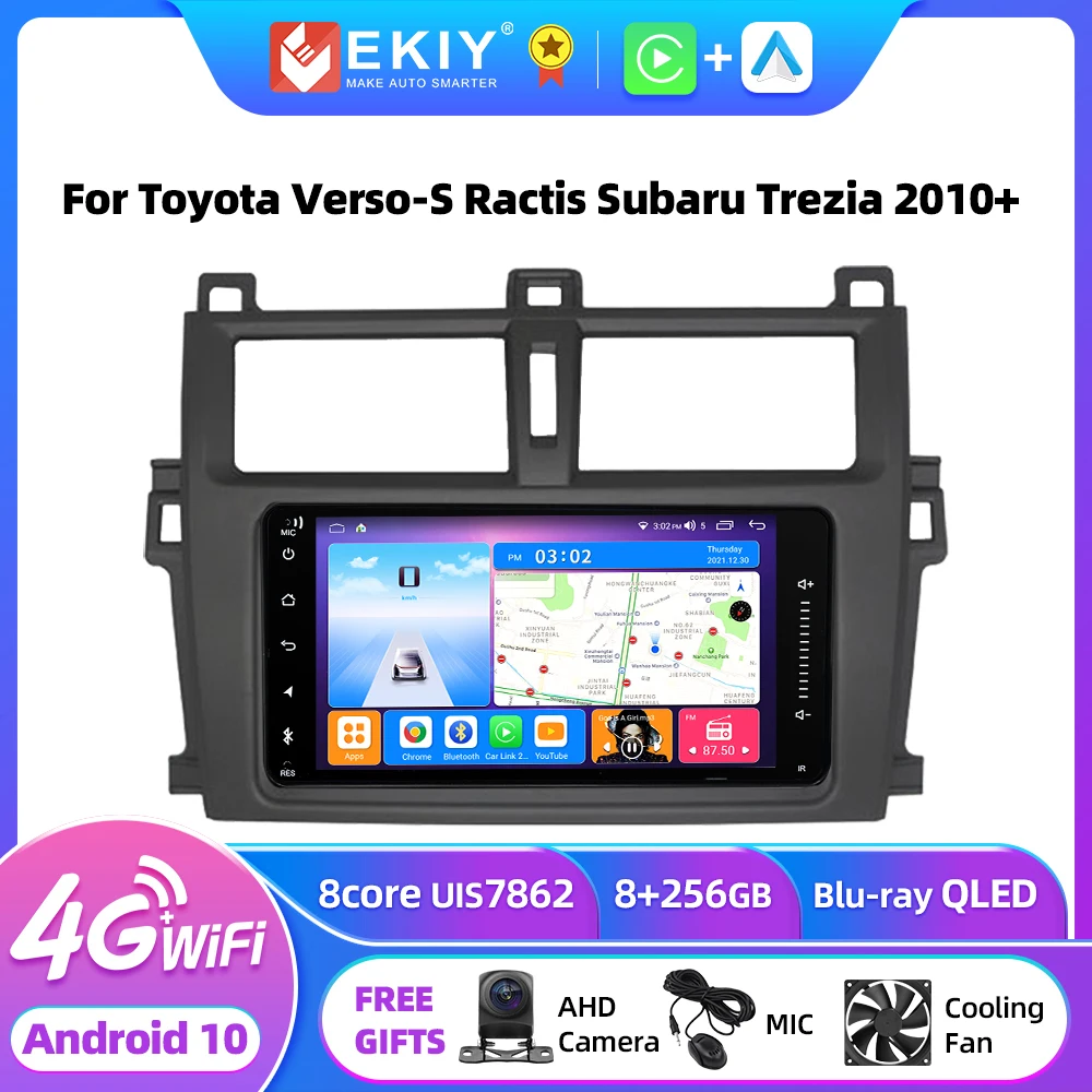 

EKIY T7 Android 10 Car Radio For Toyota Verso-S Ractis Subaru Trezia 2010+ Multimedia Video Player Carplay Navigation No 2din HU