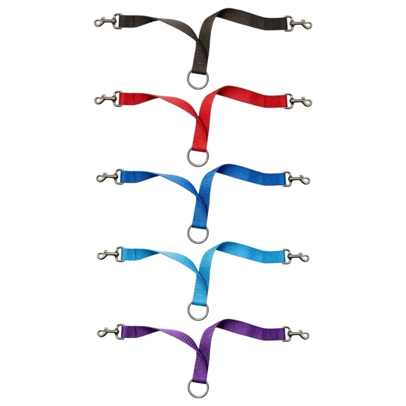 Horse Double Strap for Training and Stable Handling, Nylon Webbing with Center Loop for Daily Horse Guiding 24BD