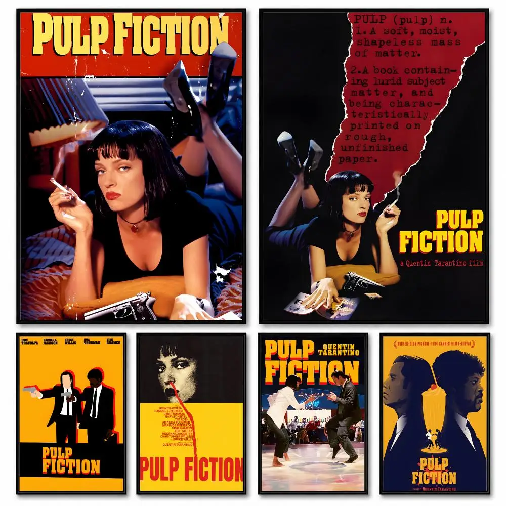 Movie P-Pulps fictionS Poster Room Decor Home Wall Art Printing Waterproof Garage BedRoom Posters Gift